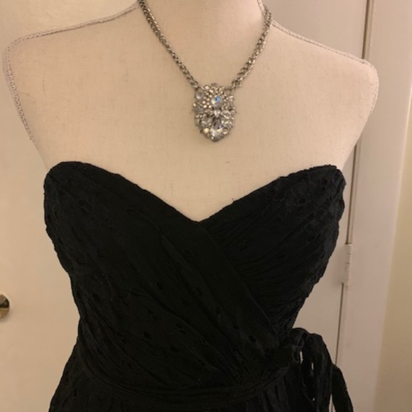 Express Black Eyelet Lace Strapless Mini - Picture 3 of 6